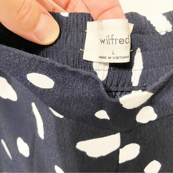 Wilfred Aritizia Women’s Viscose Blend Cropped Wide Leg Fawn Spotted Pants Large - Picture 3 of 12